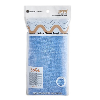 Мочалка для тела с махровым плетением "Natural Shower Towel" (мягкая) размер 26 см х 100 см 