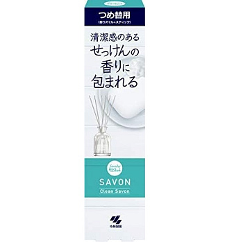 Ароматический диффузор для дома с палочками "Kobayashi CLEAN SAVON" «Море» (без стеклянного флакона / наполнитель + палочки) 70 мл 