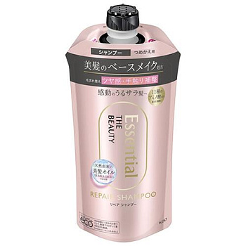 Шампунь "Essential The Beauty" для повреждённых волос разглаживающий кутикулу "Увлажнение и восстановление" 340 мл, сменная упаковка с крышкой