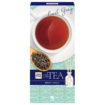 Ароматический диффузор для дома с палочками "Kobayashi EARL GREY TEA" «Цитрусово-цветочный» (стеклянный флакон + наполнитель + палочки) 70 мл 