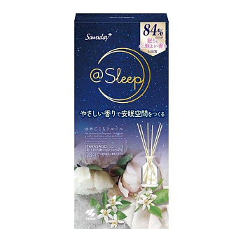 Ароматический диффузор для дома с палочками "Kobayashi DREAMY FLEUR SLEEP" «Белые цветы» (стеклянный флакон + наполнитель + палочки) 70 мл /