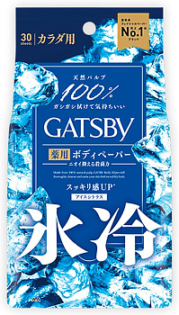 Мужской дезодорант-антиперспирант для всего тела в форме салфеток "Gatsby Body Wipes Deodorant Ice-Type" с суперохлаждающим ментолом «Ледяной цитрус» 30 шт.