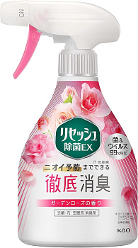 Кондиционер-спрей "Resesh Antibacterial EX" для белья (дезодорирующий, антибактериальный, аромат садовой розы) 370 мл, флакон с  распылителем 