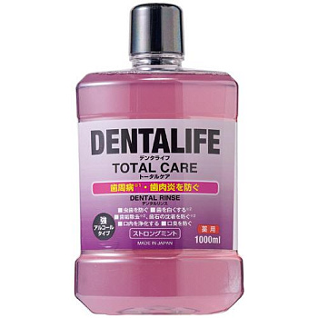 Зубной ополаскиватель полости рта "Animo Dentalife" комплексного действия со вкусом охлаждающей мяты (антибактериальный / спиртовой) 1000 мл 