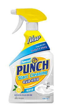 Чистящее средство "Speed Punch start cleaning" для ванной комнаты и туалета (быстрого действия с ароматом лимона) 800 мл 
