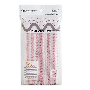 Мочалка для тела с объёмными нитями "Vivid Shower Towel" (мягкая) размер 20 см х 100 см