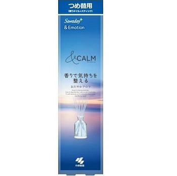 Ароматический диффузор для дома с палочками "Kobayashi CALM EMOTION" «Цветы и море» (без стеклянного флакона / наполнитель + палочки) 70 мл 
