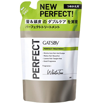 Мужской бальзам "Gatsby Perfect Treatment" для восстановления кутикулы и ухода за кожей головы (аромат белого чая) 300 г, мягкая упаковка 