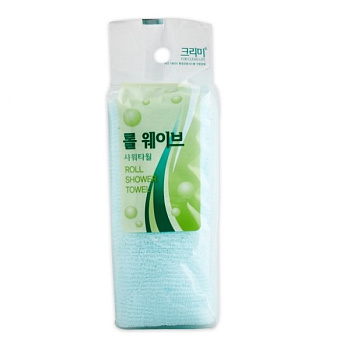 Мочалка для тела с плетением «Волна» в рулоне "Roll-Wave Shower Towel" (мягкая) размер 29 см х 95 см 
