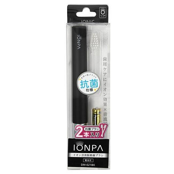 Ультразвуковая ионная электрическая зубная щётка "Ionpa" + 2 сменные головки + защитный колпачок (cредняя жёсткость), чёрная /